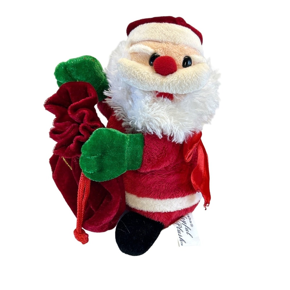 Chrisha Playful Plush Santa Claus 8" Plush Doll with Bag 2008‎ Christmas Holiday